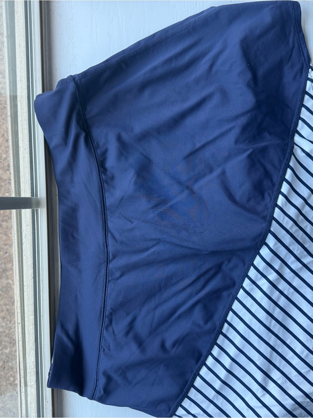Southern Tide Navy Circle Skirt with White & Navy Stripe Panel